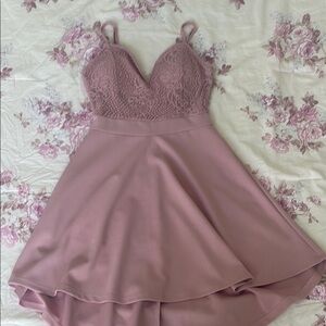 Elegant Pink Lace Dress